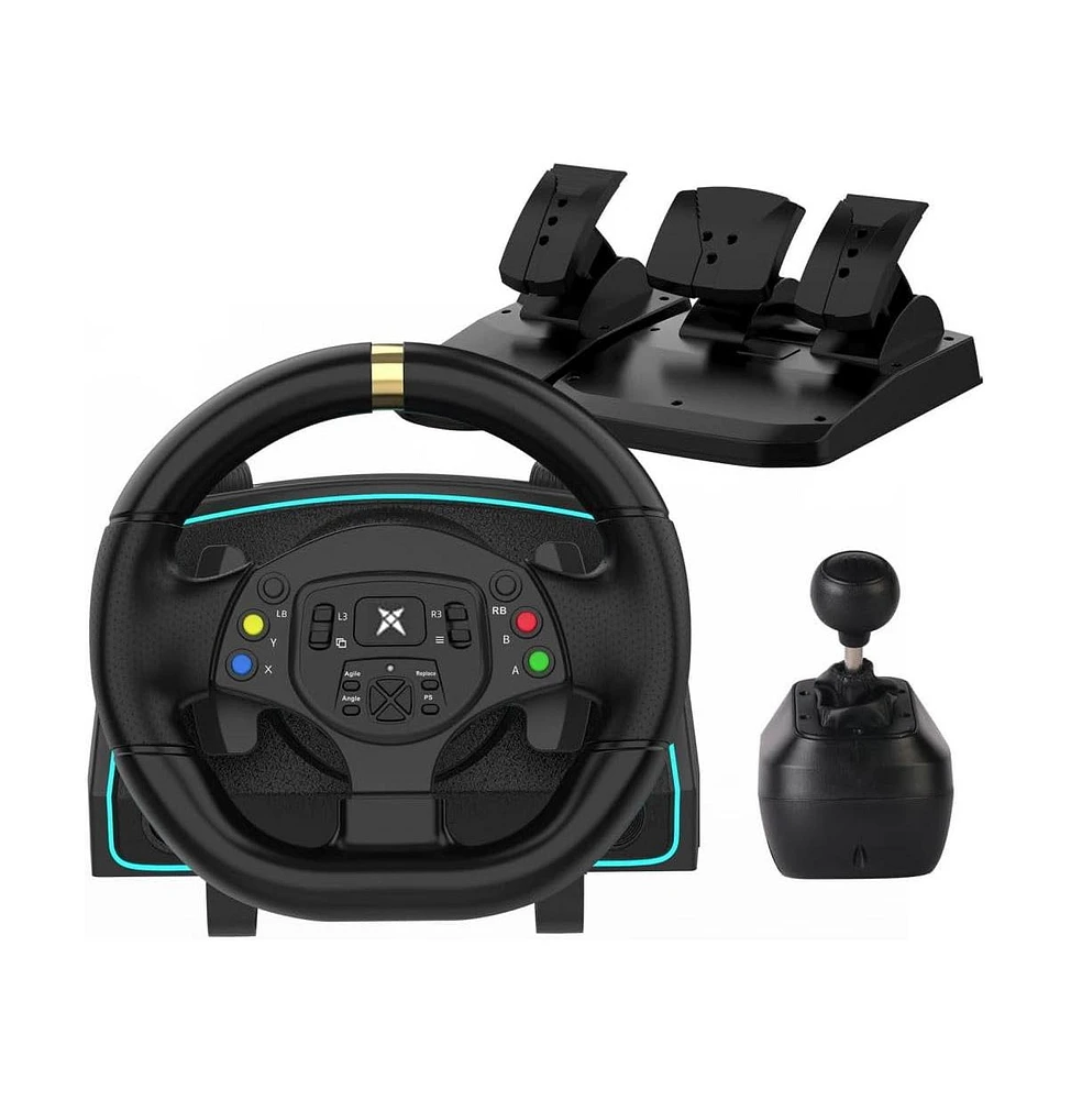 Doyo 1080 Degree Steering Wheel for Pc Racing wheel, Xbox Steering Wheel and Pedals with Shifter for Game PS4 /Xbox One, Series X|S/Playstation 3 /Nin