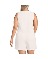 Lands' End Plus Crepe Button Front Vest