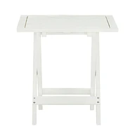 vidaXL Bistro Table White 18.1"x18.1"x18.5" Solid Acacia Wood