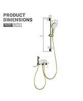 Mondawe Brushed Gold 3-Functiom Tub and Shower Faucet with Rough-in Value and Handheld Spray