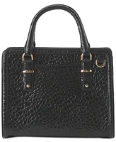 Brahmin Cami Black Hematite Small Leather Satchel