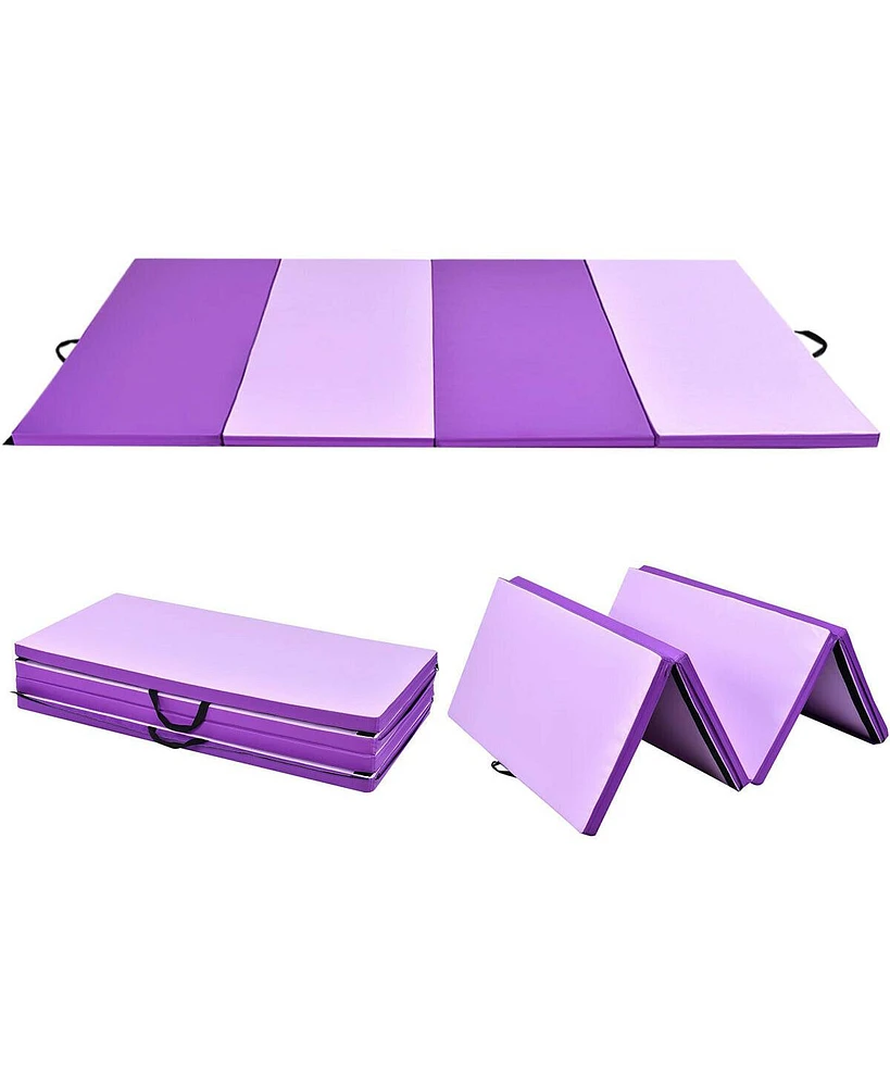 Costway Gymnastics Yoga Mat Thick Folding Panel Gym 4'x8'