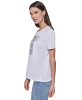 Karl Lagerfeld Paris Women's C'est La Vie Rhinestone Tee