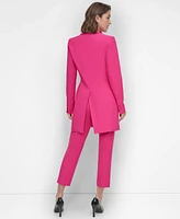 Dkny Petite Notched Collar One-Button Longline Blazer