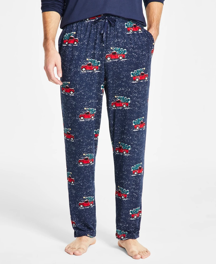 Perry Ellis Portfolio Men's Deluxe Touch Knit Printed Pajama Pant