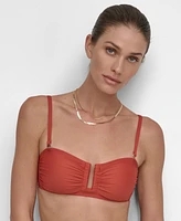 Dkny Women's Shirred U-Wire Bandeau Bikini Top