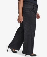 Dkny Plus Patterned Pleated-Waistband Pants