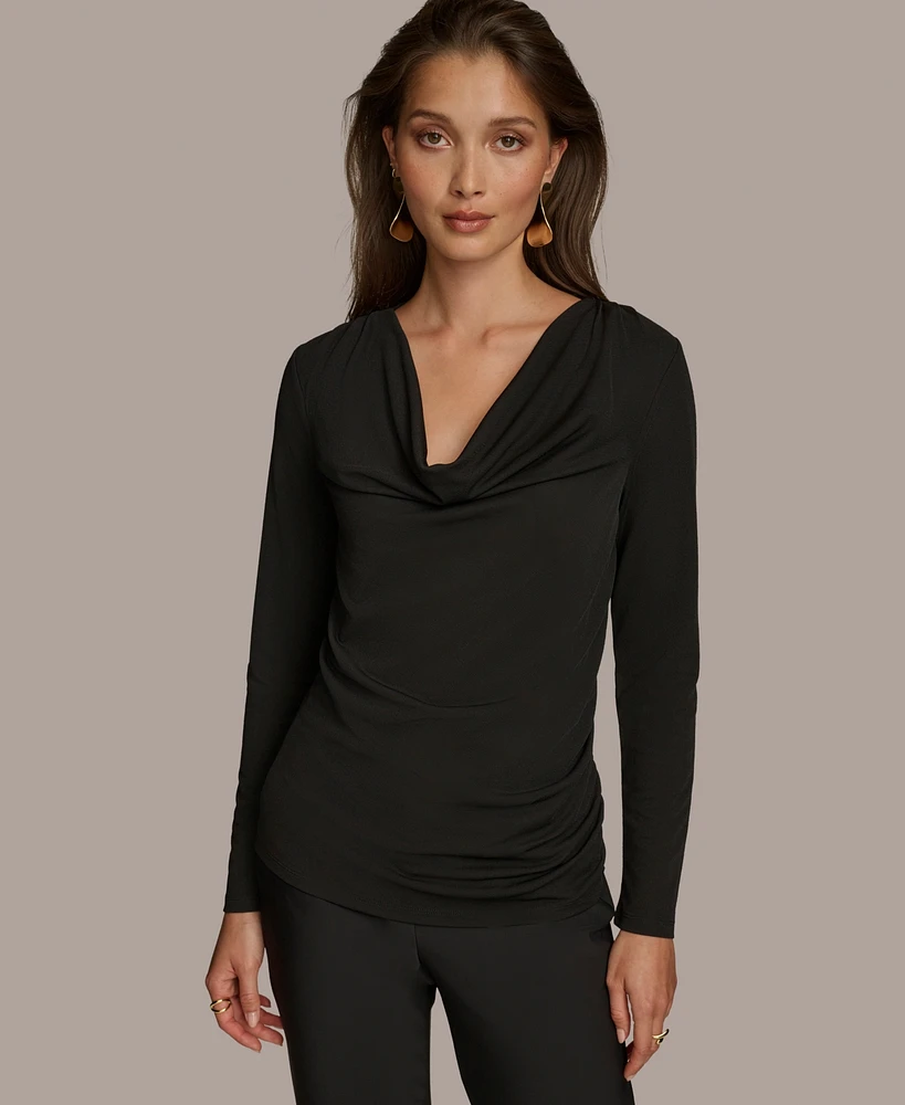 Donna Karan Women's Long-Sleeve Cowl-Neck Blouse