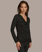 Donna Karan Women's Long-Sleeve Cowl-Neck Blouse