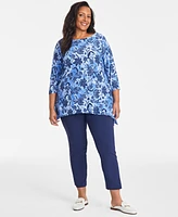 Jm Collection Plus Jacquard Swing Top, Exclusively at Macy's