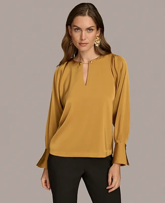 Donna Karan New York Women's Chain-Hardware Long-Sleeve Blouse