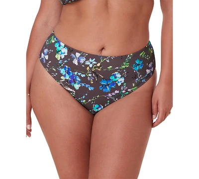 Women's '90s Floral Print High-Waist High-Cut Cheeky Bikini Bottoms