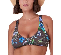 Women's Delray Floral Print Scoop-Neck Bikini Top