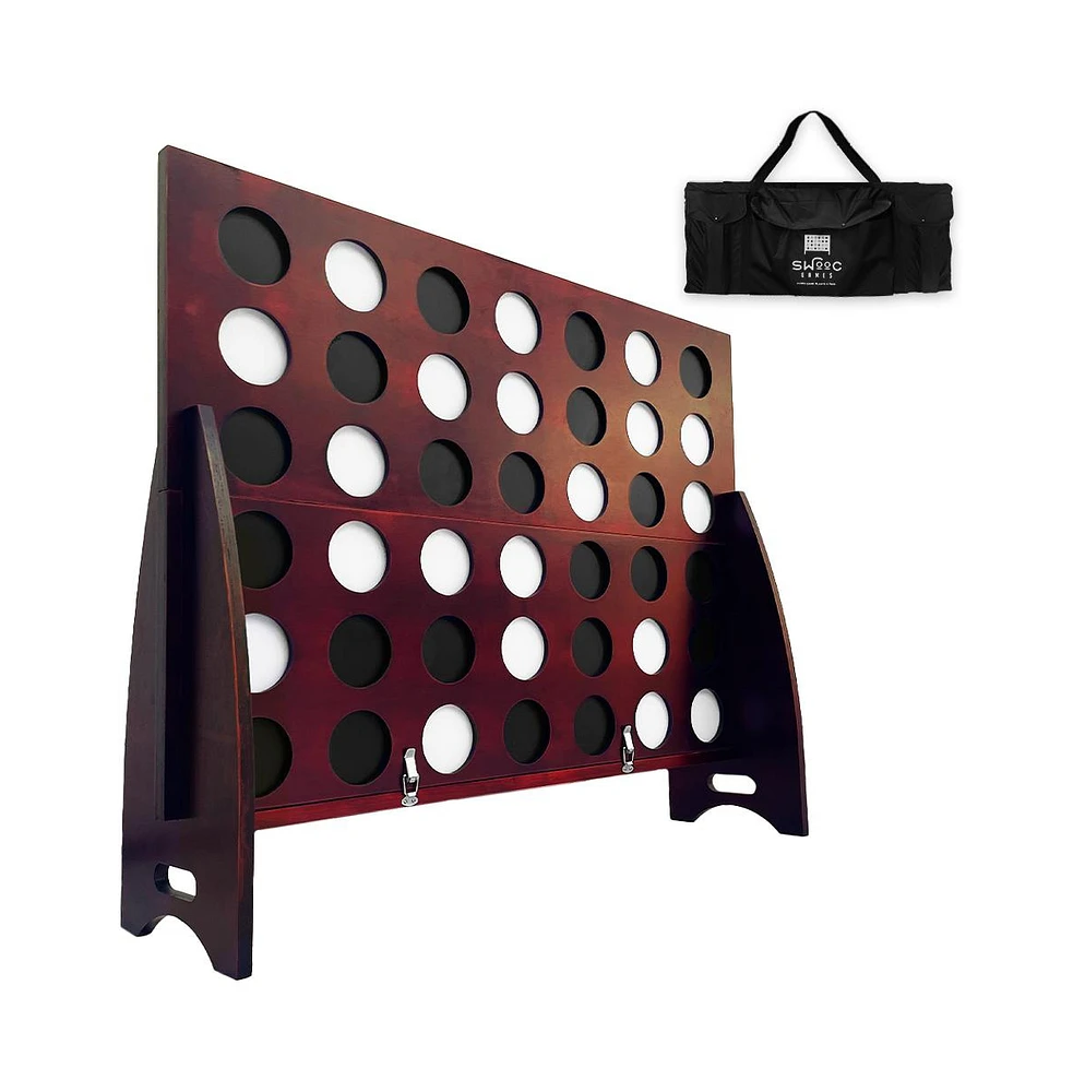 Swooc - Xl Giant 4 In A Row (4ft x 3ft) - All Weather with Carrying Case & Noise Reducing Design - Giant Connect 4 Discs To Win