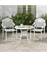 Gymax 4 Pieces Cast aluminum patio chair bistro dining chair outdoor cast aluminum chair