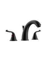 Lovmor 2-Handles Matte Black Bathroom Faucet with Pop-Up Drain and Water Supply Lines