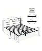 gaomon Metal Platform Bed Frame With Headboard And Footboard, Steel Slat Support Mattress Foundation