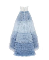 Milla Women's Light Blue Strapless Frill-Layered Fluffy Dress