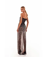 Milla Women's Crystal-Covered Fabulous Black Maxi Dress