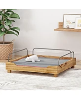 Streamdale Furniture Modern Industrial Pet Bed with Mango Wood Frame