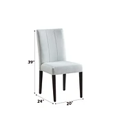 Streamdale Furniture Carena Side Chair (Set-2), White & Brown Finish