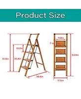 Flynama 3 Step Ladder, 3 Step Stool Folding Step Stool with Handrails, Sturdy Step Stool for Adult