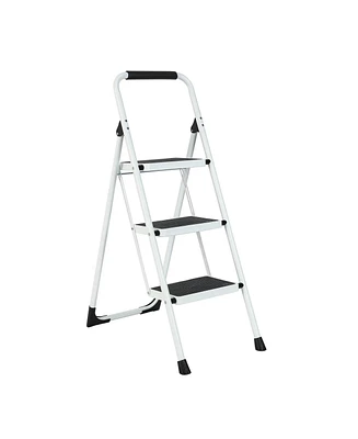 3 Step Ladder Portable Folding Ladder Stool for Adults with Wide Anti-Slip Pedal