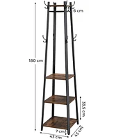 Songmics Home Coat Rack with 3 Shelves