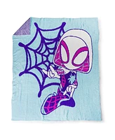 Saturday Park Spidey & His Amazing Friends Ghost Spider 50x60 Feather Knit Throw Blanket