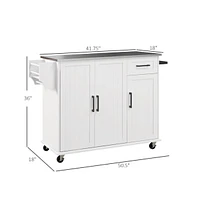 Slickblue White Kitchen Cart and Storage Cabinet for Efficient Organization and Practical Kitchen Solutions