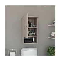 Depot E-shop Arya Medicine Single Door Cabinet, One Shelf, Two Interior Shelves, Light Gray