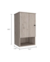 Depot E-Shop Arya Medicine Single Door Cabinet, One Shelf, Two Interior Shelves, Light Gray