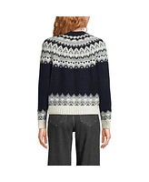 Lands' End Women's Cozy Lofty Fair Isle Cardigan Sweater