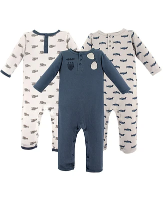 Hudson Baby Baby Boys Hudson Cotton Coveralls 3pk, Wingman, 12-18 Months