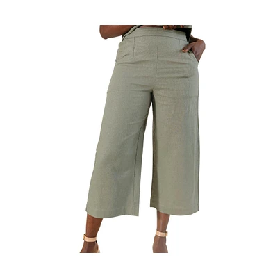 Poplinen Plus Size Nin Linen Pant