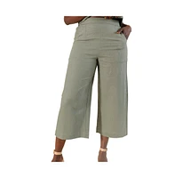 Poplinen Plus Size Nin Linen Pant
