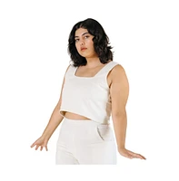 Poplinen Plus Malai Linen Crop Top