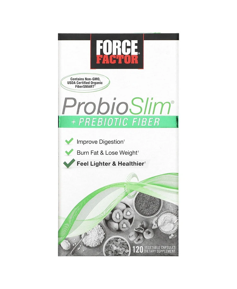 Force Factor ProbioSlim + Prebiotic Fiber Weight Loss Supplement for Women and Men, Probiotic