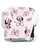 Saturday Park Minnie Mouse Rosy Bows 50x60 Feather Knit Throw Blanket