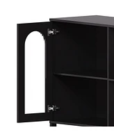 gaomon Buffet Sideboard Cabinet, Wooden Storage Cabinet with Glass Doors