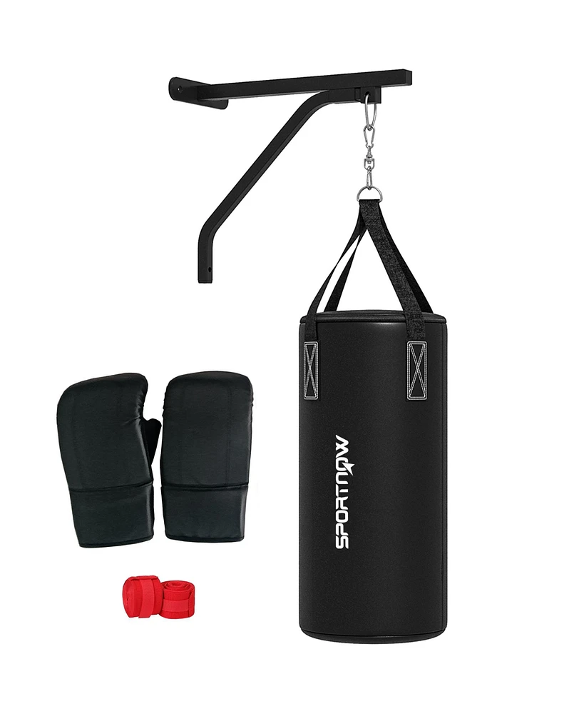 Soozier Heavy Bag Wall Mount Set with Unfilled Punching Bag & Bracket