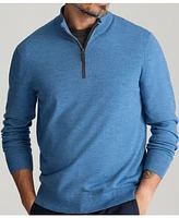 UNTUCKit Men's Wool Quarter Zip Belguardo with Suede Sweater