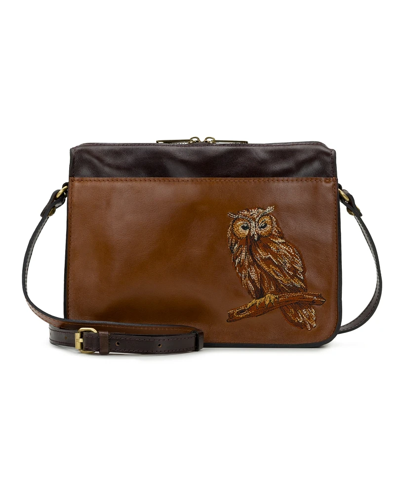 Patricia Nash Nazaire Owl Embroidery Crossbody Bag