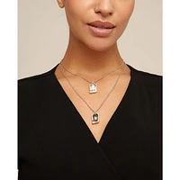 UNOde50 Sterling Silver Charms Necklace with Faceted Crystal