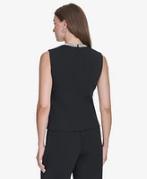 Halston Women's Embellished High-Neck Tank Top