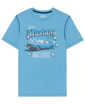 Hybrid Men's Ford Mustang Contrast Stitch Short Sleeve Tee