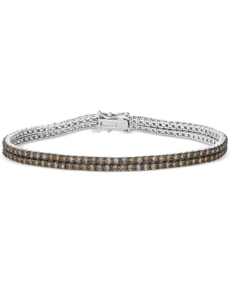 Le Vian Chocolatier Chocolate Diamond Double Row Tennis Bracelet (3-1/2 ct. t.w.) in 14k White Gold