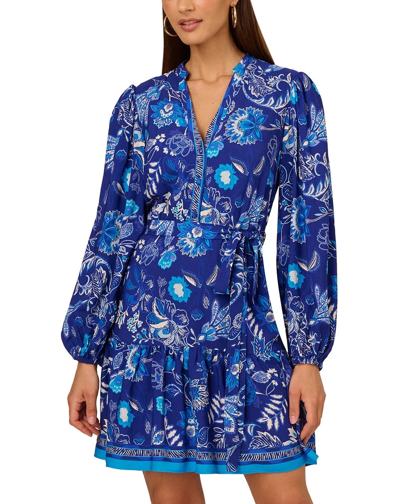 Adrianna by Adrianna Papell Women's Floral-Print Button-Front Dress