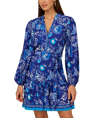 Adrianna by Adrianna Papell Women's Floral-Print Button-Front Dress