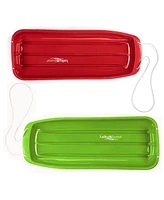 Lucky Bums 48 Inch 1 Person Plastic Sled, Red and 48 Inch 2 Person Sled, Green